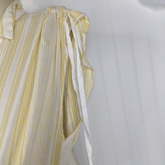 FREE PEOPLE Baby Blues Cinch Sleeve Button Down Sz S - Picture 7 of 12